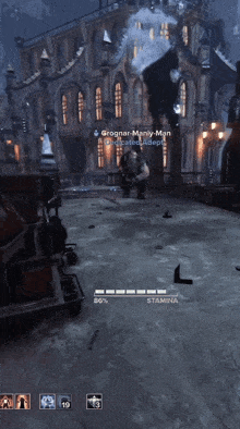 a screenshot of a video game with the name gronar-manly-man dedicated adept