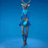 a video game character with a deer head and antlers