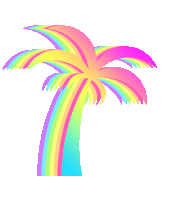 Palm Tree Aesthetic Sticker - Palm Tree Aesthetic Rainbow Stickers