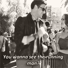 Cory Monteith Glee GIF - Cory Monteith Glee You Wanna See The Running Man GIFs
