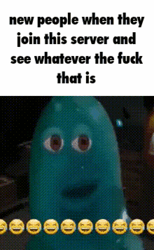 Blue Blob Blob Stare GIF