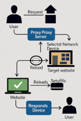 a diagram showing how a user is connected to a website