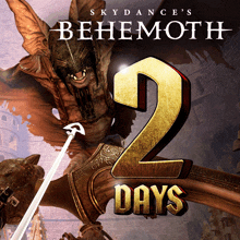 a poster for skydance 's benemoth shows a monster with wings and a sword