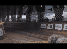 a race track with a sign that says sky news