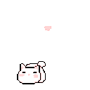 a pixel art drawing of a ghost with a heart on its nose .