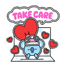 take care hearts love blush heart warming