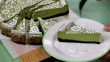 抹茶　ケーキ　말차 케잌 디저트 GIF - Green Tea Matcha Cake GIFs
