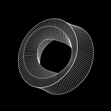 an optical illusion of a circle made of lines on a black background with a hole in the middle .
