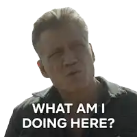 a man says what am i doing here while wearing a denim jacket