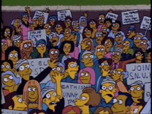 The Simpsons Crowd GIF