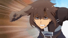 a cartoon character with a very angry look on his face and a fist in the air