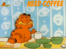 Garfield Coffee GIF - Garfield Coffee Drink Coffee GIFs