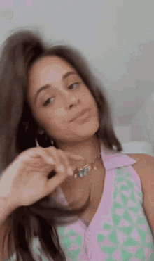Camila Cabello Camila Cabello Green GIF - Camila Cabello Camila Cabello Green Camila Cabello Pink And Green GIFs