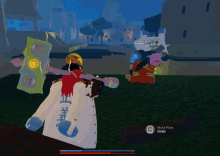 a screenshot of a video game with a wood plank grab button on the bottom right
