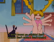 Sailormoon Dont Want To Go Outside GIF - Sailormoon Dont Want To Go Outside Tantrum GIFs