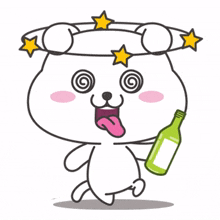 white dog red cheek cute alcohol