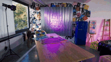 a room with a table and a sign that says " you are soul "