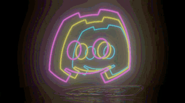 a neon sign that says discord on a dark background