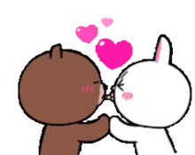 brown cute love kiss