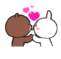 Brown Cute Love Kiss Sticker - Brown Cute Love Kiss Stickers