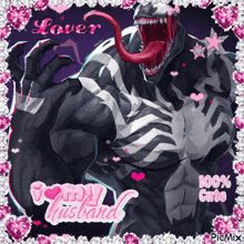a picture of venom with his tongue hanging out and the words i love my husband