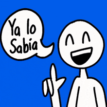 a cartoon character with a speech bubble that says " ya lo sabia "