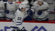 a hockey player with the number 22 on his shirt
