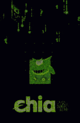 a black background with green letters that say chia farming on it