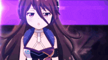 a close up of a anime girl with long hair