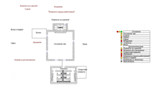 a floor plan of a building in russian with various rooms labeled