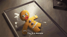 Youre A Monster Cookie GIF - Youre A Monster Cookie Broken Leg GIFs