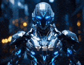 a futuristic robot with the word vsc on its chest