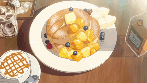 anime, coffee, and anime food image