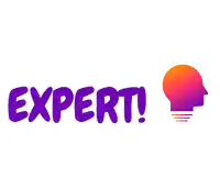 a logo that says expert with a light bulb