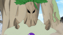 a cartoon drawing of a tree with leaves on it 's head
