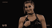 rhea ripley point pointing smiling laughing