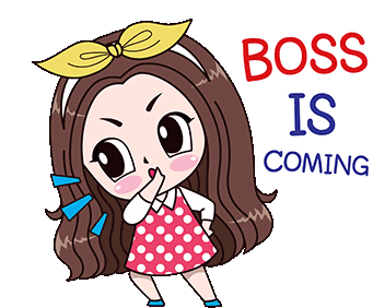 Boss Is Coming Cute Sticker - Boss Is Coming Cute Yellow Ribbon Stickers