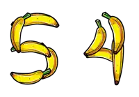 the letter s is made out of bananas with green stems