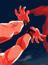 a drawing of a person 's hands reaching up into the sky