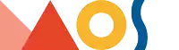 a logo for a company called aos with a red triangle and a blue swirl