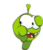 Scared On Nom Sticker - Scared On Nom Om Nom And Cut The Rope Stickers