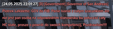 a screenshot of a video game with the words governor of san andreas on it