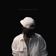 a blurred image of a man with the words party next door two on the bottom