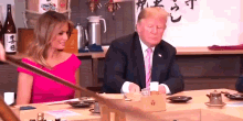 Donald Trump Japanese Restaurant GIF - Donald Trump Japanese Restaurant Melania Trump GIFs