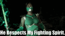 Mortal Kombat Jade GIF - Mortal Kombat Jade He Respects My Fighting Spirit GIFs