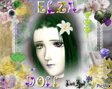 a picture of a girl with the name eliza doll