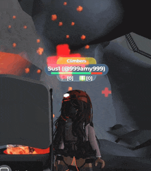 a screenshot of a video game shows a person named sus1