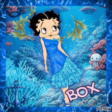 a picture of betty boop in the ocean with the word box