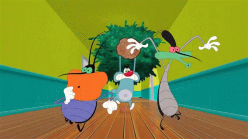Chasing Cockroaches GIF - Chasing Cockroaches Oggy - Discover & Share GIFs