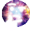 a blurred image of a purple and blue circle with a white circle in the middle .